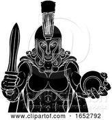 Vector Illustration of Spartan Trojan Gladiator Tennis Warrior Lady by AtStockIllustration