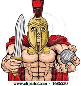 Vector Illustration of Spartan Trojan Golf Sports Mascot by AtStockIllustration