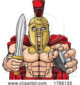 Vector Illustration of Spartan Trojan Guy Ice Hockey Team Sports Mascot by AtStockIllustration