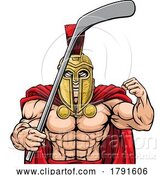 Vector Illustration of Spartan Trojan Guy Ice Hockey Team Sports Mascot by AtStockIllustration