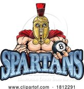 Vector Illustration of Spartan Trojan Pool Ball Billiards Mascot by AtStockIllustration