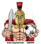 Vector Illustration of Spartan Trojan Soccer Football Sports Mascot by AtStockIllustration