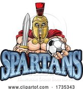 Vector Illustration of Spartan Trojan Soccer Football Sports Mascot by AtStockIllustration