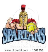 Vector Illustration of Spartan Trojan Tennis Sports Mascot by AtStockIllustration