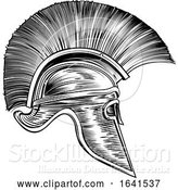 Vector Illustration of Spartan Trojan Warrior Roman Gladiator Helmet by AtStockIllustration