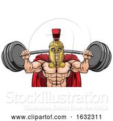 Vector Illustration of Spartan Trojan Weight Lifting Body Building Mascot by AtStockIllustration