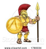 Vector Illustration of Spartan Warrior Roman Gladiator or Trojan by AtStockIllustration