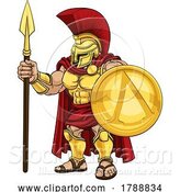 Vector Illustration of Spartan Warrior Roman Gladiator or Trojan by AtStockIllustration