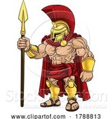 Vector Illustration of Spartan Warrior Roman Gladiator or Trojan by AtStockIllustration