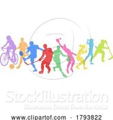 Vector Illustration of Sport Active Fitness Sports Silhouette People Set by AtStockIllustration