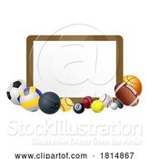 Vector Illustration of Sport Ball Sign Sports Balls Background Frame by AtStockIllustration