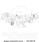 Vector Illustration of Sports Active Fitness Sport Silhouette People Set by AtStockIllustration