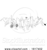 Vector Illustration of Sports Active Fitness Sport Silhouette People Set by AtStockIllustration