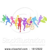 Vector Illustration of Sports Active Fitness Sport Silhouettes People by AtStockIllustration