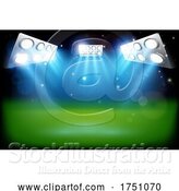 Vector Illustration of Sports Pitch Field Stadium Night Spot Lights by AtStockIllustration