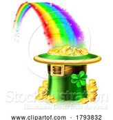 Vector Illustration of St Patricks Day Gold Coin Rainbow Leprechaun Hat by AtStockIllustration