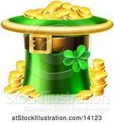 Vector Illustration of St Patricks Day Leprechaun Hat Full of Gold Coins by AtStockIllustration