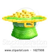 Vector Illustration of St Patricks Day Leprechaun Hat Pixel Art Icon by AtStockIllustration