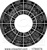 Vector Illustration of Star Signs Zodiac Horoscope Astrology Icon Symbols by AtStockIllustration