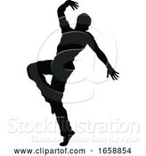 Vector Illustration of Street Dance Dancer Silhouette by AtStockIllustration