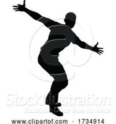 Vector Illustration of Street Dance Dancer Silhouette by AtStockIllustration