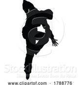 Vector Illustration of Street Dance Dancer Silhouette by AtStockIllustration