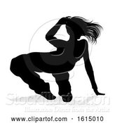 Vector Illustration of Street Dance Dancer Silhouette, on a White Background by AtStockIllustration
