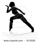 Vector Illustration of Street Dance Dancer Silhouette, on a White Background by AtStockIllustration