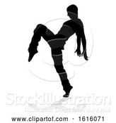 Vector Illustration of Street Dance Dancer Silhouette, on a White Background by AtStockIllustration