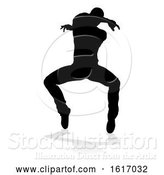 Vector Illustration of Street Dance Dancer Silhouette, on a White Background by AtStockIllustration