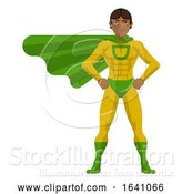 Vector Illustration of Super Hero Asian Guy by AtStockIllustration