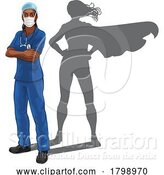 Vector Illustration of Super Hero Black Lady Doctor Nurse Superhero by AtStockIllustration