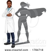 Vector Illustration of Super Hero Black Lady Female Doctor Superhero by AtStockIllustration