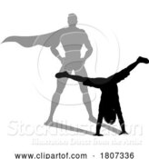 Vector Illustration of Superhero Child Kid with Super Hero Shadow by AtStockIllustration