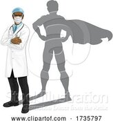 Vector Illustration of Superhero Doctor with Super Hero Shadow by AtStockIllustration