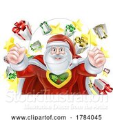 Vector Illustration of Superhero Santa Claus Christmas Super Hero by AtStockIllustration