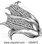 Vector Illustration of Sweet Corn Ear Maize Woodcut Etching Illustration by AtStockIllustration