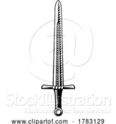 Vector Illustration of Sword Vintage Engraved Etching Woodcut by AtStockIllustration