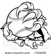 Vector Illustration of Tearing Ripping Claw Talons Holding Baseball Ball by AtStockIllustration