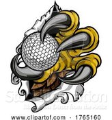 Vector Illustration of Tearing Ripping Claw Talons Holding Golf Ball by AtStockIllustration