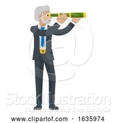 Vector Illustration of Telescope Spyglass Character Business Concept by AtStockIllustration