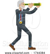 Vector Illustration of Telescope Spyglass Character Business Concept by AtStockIllustration