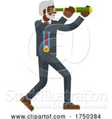 Vector Illustration of Telescope Spyglass Character Business Concept by AtStockIllustration