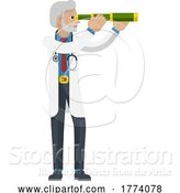 Vector Illustration of Telescope Spyglass Doctor Concept by AtStockIllustration