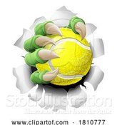 Vector Illustration of Tennis Ball Claw Monster Animal Hand by AtStockIllustration