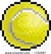 Vector Illustration of Tennis Ball Pixel Art Eight Bit Sports Game Icon by AtStockIllustration
