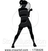 Vector Illustration of Tennis Player Lady Sports Person Silhouette by AtStockIllustration