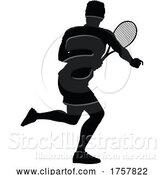 Vector Illustration of Tennis Silhouette Sport Player Guy by AtStockIllustration