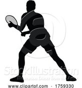 Vector Illustration of Tennis Silhouette Sport Player Guy by AtStockIllustration