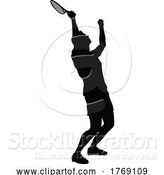 Vector Illustration of Tennis Silhouette Sport Player Guy by AtStockIllustration